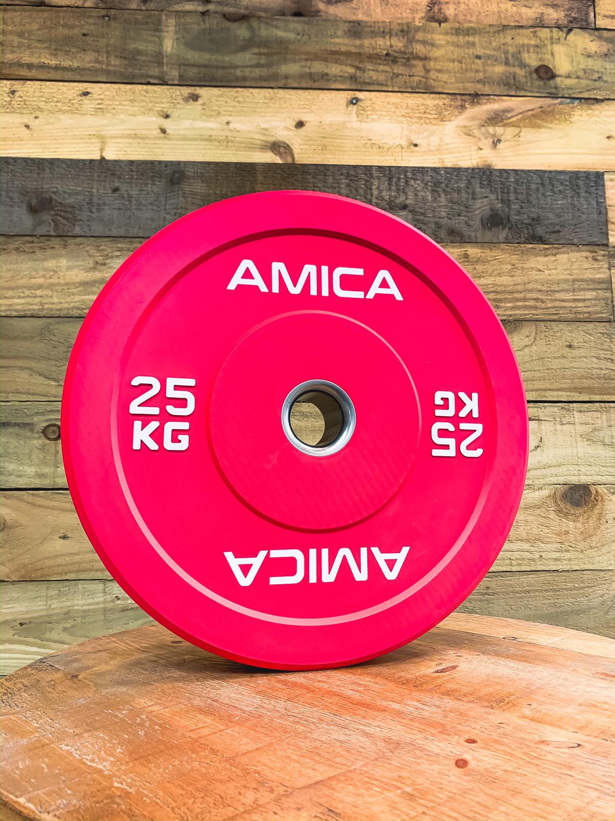 Buy online High Quality Rubber bumper plates (Sold in pairs) 5, 10, 15, 20 and 25 Kg - Amica Fitness