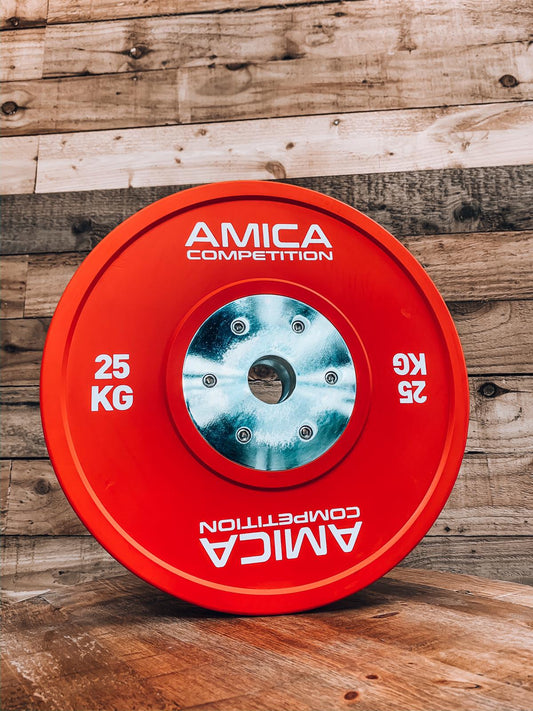 Buy online High Quality Competition bumper plates (Sold in pairs) 10, 15, 20 and 25 Kg - Amica Fitness