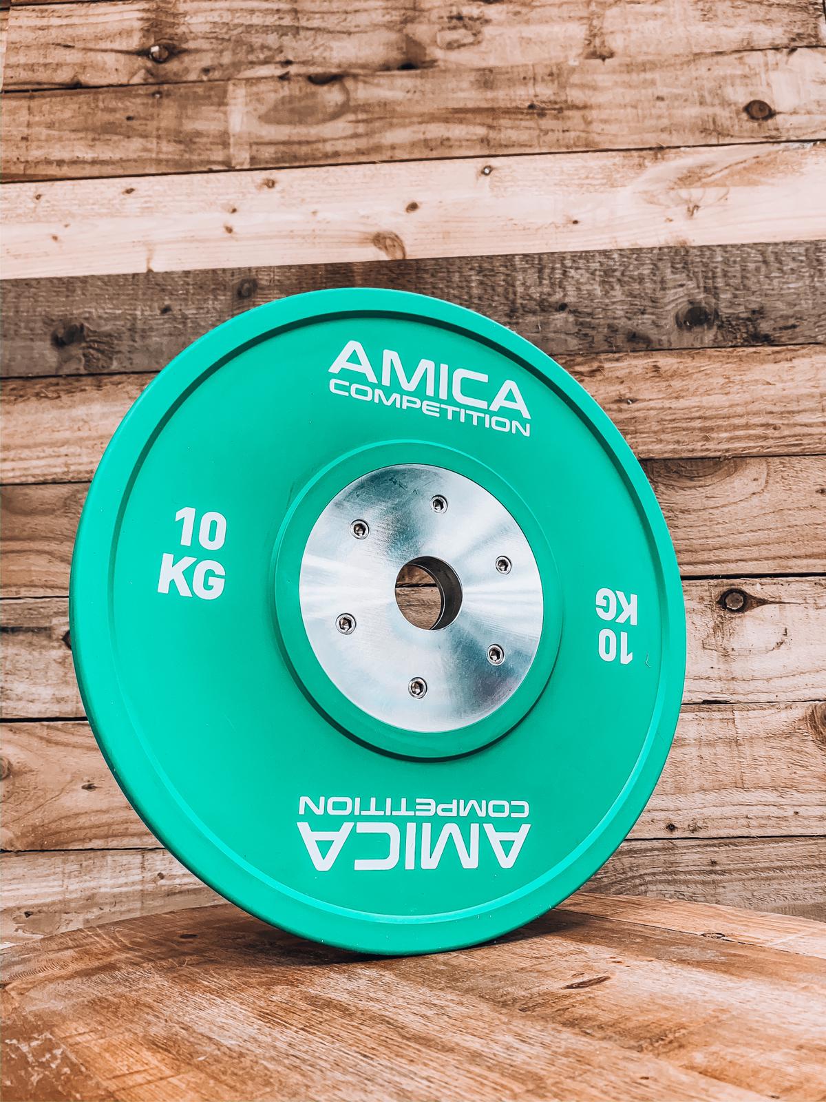 Buy online High Quality Competition bumper plates (Sold in pairs) 10, 15, 20 and 25 Kg - Amica Fitness